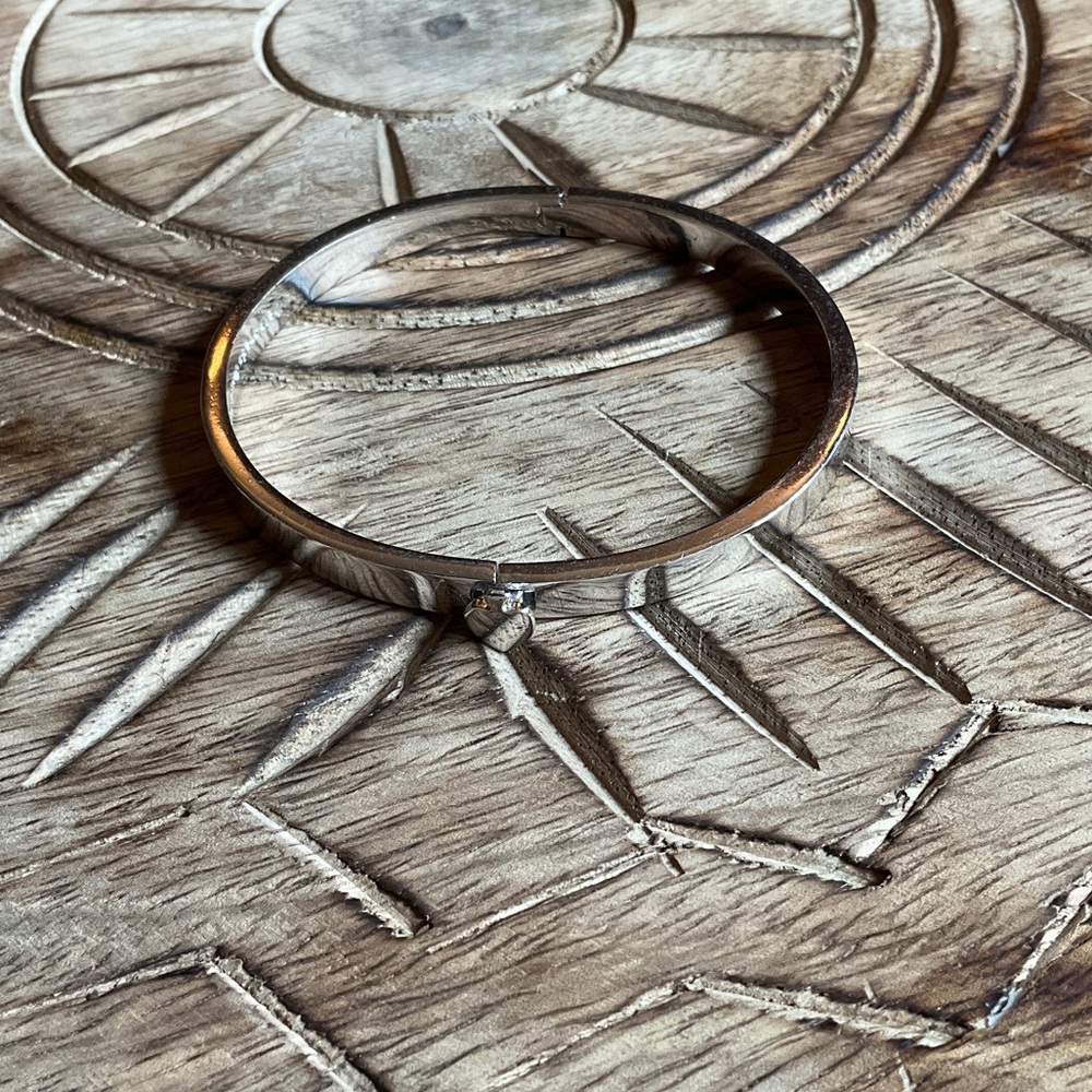 kate spade Silver-Tone Engraved Bangle Bracelet